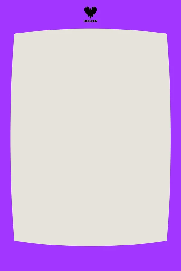 Template photobooth au format portrait aux couleurs d'une marque, logo en tête de tirage